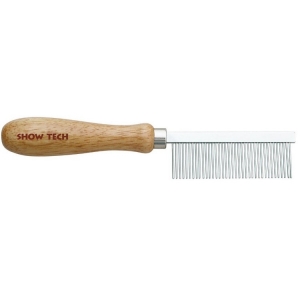 SHOW TECH Wooden Comb расческа для жесткой шерсти 18 см, с зубчиками 2,3 мм, частота 2 мм