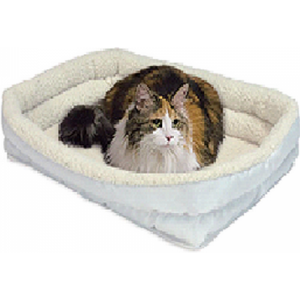 MidWest лежанка Double Bolster с двойным бортом флисовая  белая